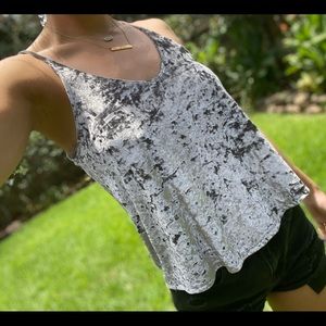 Gray American Eagle©️ Crushed Velvet Top